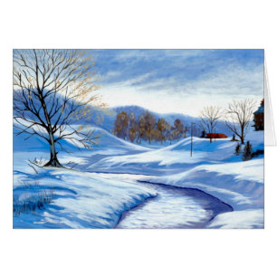 Winter Sneeuw Weg Notitiekaart