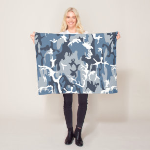 Winter Sneeuwblauwe Camouflage, Militair, Leger Fleece Deken