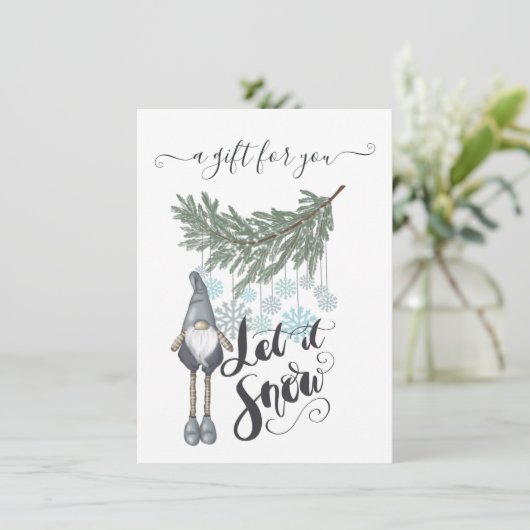 Winter Sneeuwcadeaubon (Staand voorkant)