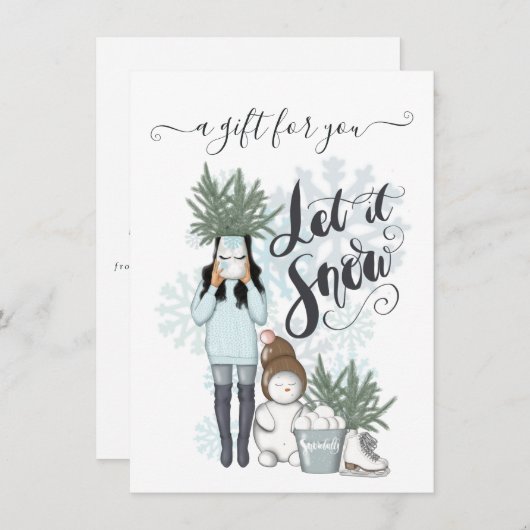 Winter Sneeuwcadeaubon (Voorkant / Achterkant)