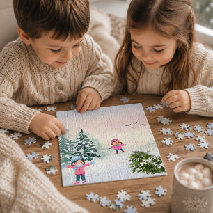 Winter Sneeuwdag Puzzel