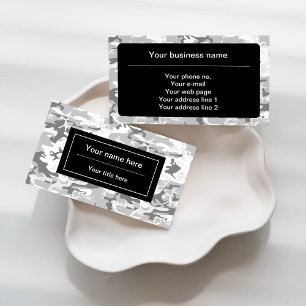 Winter Sneeuwgrijze camouflage, Militair, Leger Visitekaartje