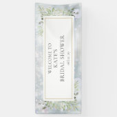 Winter Sneeuwgroen Bruiloft Feestelijke Begroeting Spandoek (Verticaal)