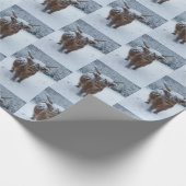 Winter Sneeuwhoogland Cow Cadeaupapier (Hoek)