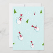 Winter Sneeuwman Party Kaart (Achterkant)