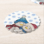 Winter Sneeuwmannen Papier Onderzetter (Gekanteld)