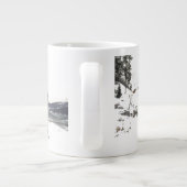 Winter Sneeuwpaard Sleigh Ride Kerstmis Jumbo Mok (Achterkant)