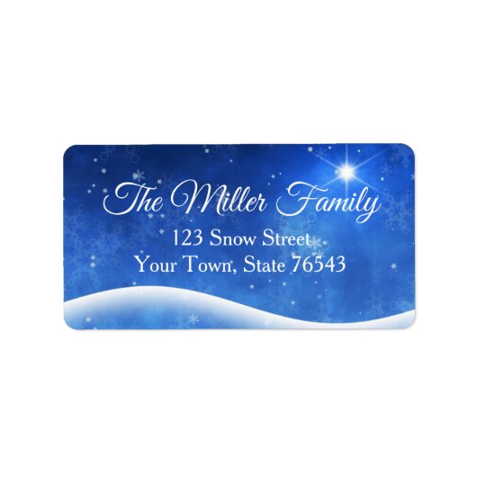 Winter Sneeuwscène Adres label (Voorkant)
