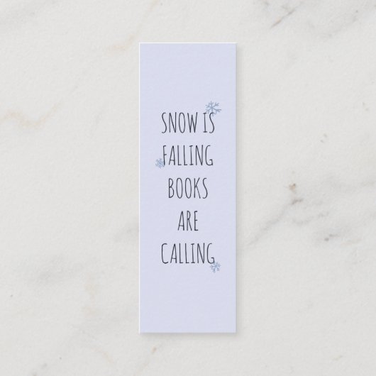 Winter Sneeuwtijd leest Mini Bladwijzer Belkaart Contactkaartje (Achterkant)