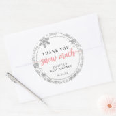 Winter Sneeuwvlok Baby Favor Stickers Roze (Envelop)