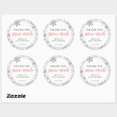 Winter Sneeuwvlok Baby Favor Stickers Roze (Vel)