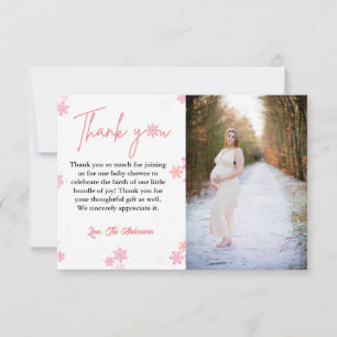 Winter Sneeuwvlok Baby Shower Bedankkaart Kaart