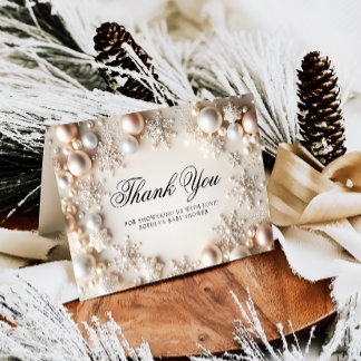 Winter sneeuwvlok Baby shower dank u kaart