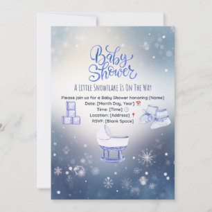 Winter Sneeuwvlok Baby Shower Uitnodiging