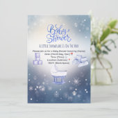 Winter Sneeuwvlok Baby Shower Uitnodiging (Staand voorkant)