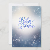 Winter Sneeuwvlok Baby Shower Uitnodiging (Achterkant)