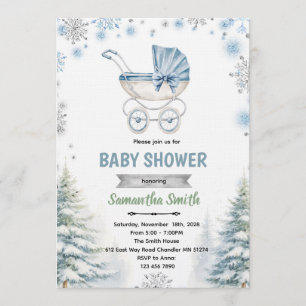 Winter sneeuwvlok baby shower uitnodiging