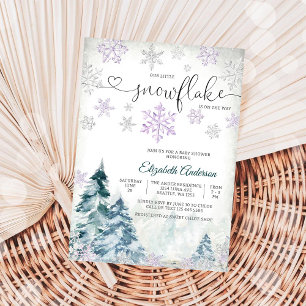 Winter Sneeuwvlok Baby Shower Uitnodiging