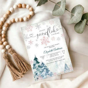 Winter Sneeuwvlok Baby Shower Uitnodiging