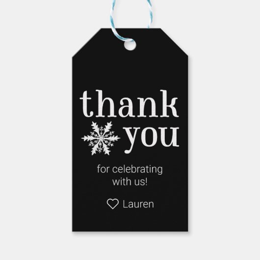 Winter Sneeuwvlok Bedankbriefje Cadeaulabel (Voorkant)