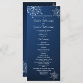 Winter sneeuwvlok blauw bruiloft programma (Voorkant / Achterkant)