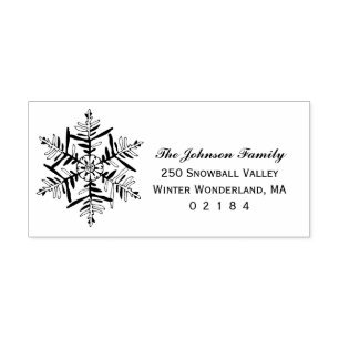 Winter Sneeuwvlok Etsen Kerstmis Retouradres Rubberstempel