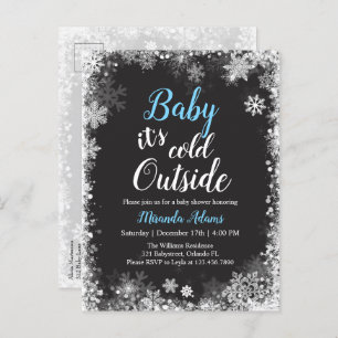 Winter Sneeuwvlok Foto Jongen Baby shower Uitnodiging Briefkaart