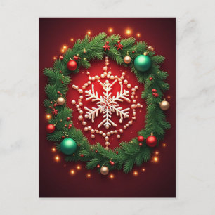 🎄 Winter Sneeuwvlok Ornament Magie ❄️ Feestelijk Briefkaart