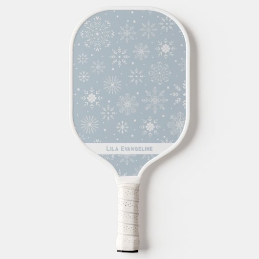 Winter Sneeuwvlok Patroon Aangepaste naam Pickleball Paddle (Achterkant)