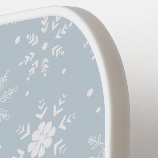 Winter Sneeuwvlok Patroon Aangepaste naam Pickleball Paddle (Links Detail)