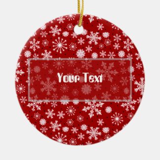 Winter Sneeuwvlok Rode Vakantie Keramisch Ornament