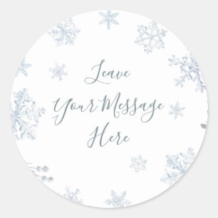 Winter Sneeuwvlok Shower Houd van Uw Bericht Hier Ronde Sticker