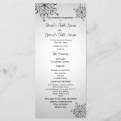 Winter Sneeuwvlok Zilver Grijs Trouwprogramma Programma (Voorkant)