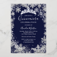 Winter Sneeuwvlok Zilver Marine Quinceanera