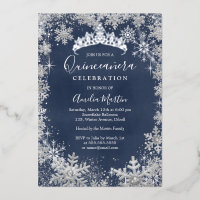 Winter Sneeuwvlok Zilveren Marine Quinceanera