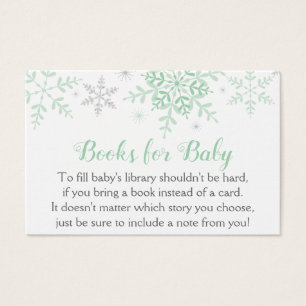 Winter Sneeuwvlokken Baby shower Breng een boek Visitekaartje