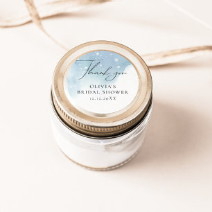 Winter Sneeuwvlokken Blauw Ronde Sticker