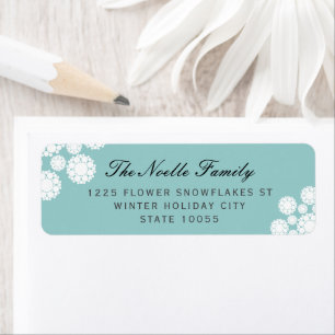 Winter Sneeuwvlokken Bloemen Elegant Vakantie Adre Etiket