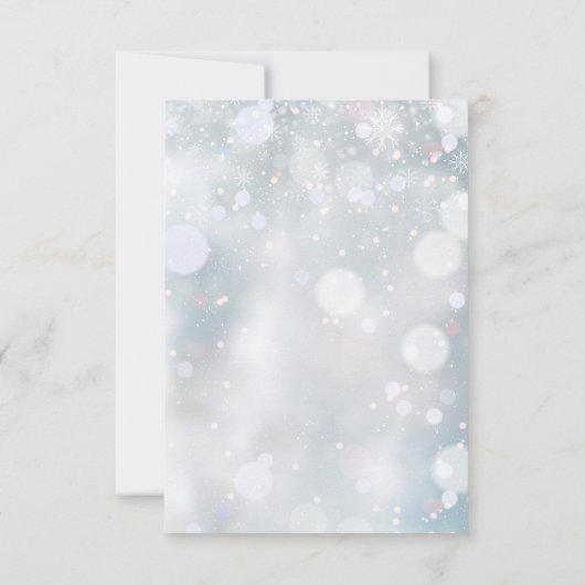 Winter Sneeuwvlokken Bloemige Bruiloft RSVP Kaartje (Achterkant)