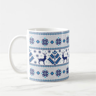 Winter Sneeuwvlokken Folk ornament patroon koffiem Koffiemok
