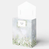 Winter Sneeuwvlokken Groene Bladeren Baby Shower Bedankdoosjes (Geopend)