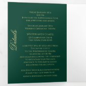 Winter Sneeuwvlokken Groene en Gouden Sparkle Drieluik Kaart (Binnenzijde eerst)