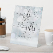 Winter Sneeuwvlokken Hart Script Kaarten en gesche Reclamebord Met Voetstuk (Insitu)