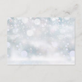 Winter Sneeuwvlokken Hart Script Trouwdetails Informatiekaartje (Achterkant)
