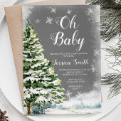 Winter Sneeuwvlokken Kerst Oh Baby Shower Boom Kaart