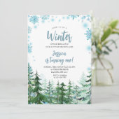 Winter Sneeuwvlokken Onederland 1e verjaardag Kaart (Staand voorkant)