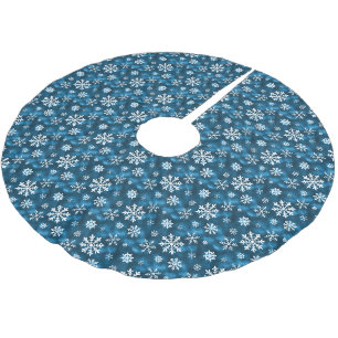 Winter Sneeuwvlokken Patroon Op IJsblauw Kerstboom Rok