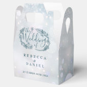 Winter Sneeuwvlokken Rustieke Bloemen Bruiloft Bedankdoosjes (Geopend)