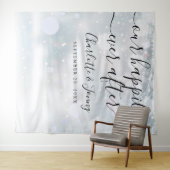 Winter Sneeuwvlokken Script Bruiloft Photo Booth R Wandkleed (In Situ (horizontaal))