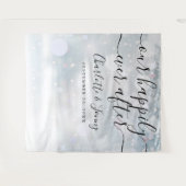 Winter Sneeuwvlokken Script Bruiloft Photo Booth R Wandkleed (Voorkant (horizontaal))